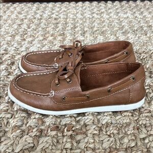 Cat & Jack Kids Easton Boat Shoes Cognac Size 4 Preowned